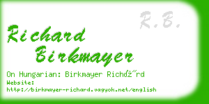 richard birkmayer business card